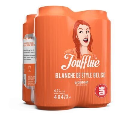 ARCHIBALD Bière Joufflue® blanche de blé 4X473 ML - CANETTES 4.2%ALC