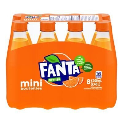 COCA COLA Boisson gazeuse à saveur d&#39;orange, Fanta 8X300 ML