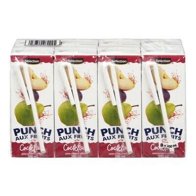 SELECTION Cocktail à saveur de punch aux fruits 8X200 ML