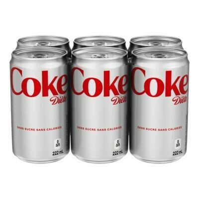 COKE DIÈTE Boisson gazeuse 6X222 ML