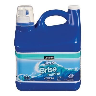 SELECTION Détergent à lessive liquide au parfum de brise marine, Ultra 120 brassées-5,52 L