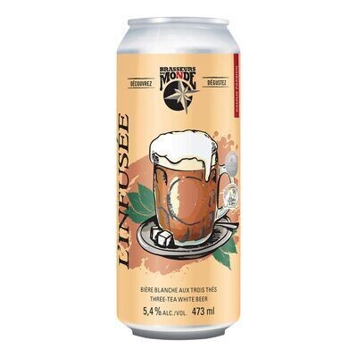 BRASSEURS DU MONDE Bière blanche L&#39;Infusée aux trois thés 473 ML - CANETTE 5.4%ALC