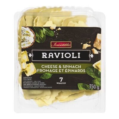 IRRESISTIBLES Ravioli au fromage et aux épinards frais 350 G