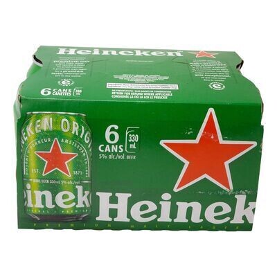 HEINEKEN Bière hollandaise de type Lager 6X330 ML - CANETTES 5.0%ALC