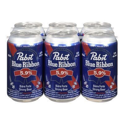 PABST BLUE RIBBON Bière forte de type Lager 6X355 ML - CANETTES