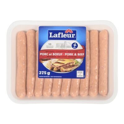 LAFLEUR Saucisses de porc et bœuf 10 SAUCISSES - 375 G