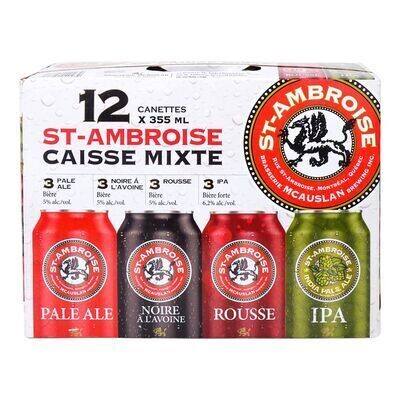 ST-AMBROISE Assortiment de bières à saveurs variées 12X355 ML - BOUTEILLES 6.2%ALC