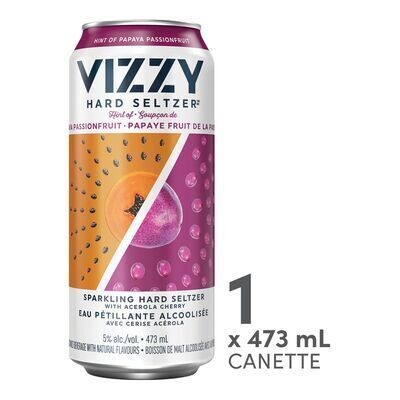 MOLSON Eau pétillante alcoolisée à saveur de papaye et fruit de la passion, Vizzy 473 ML