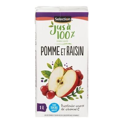 SELECTION Jus de pomme et raisin fait de concentré 1 L