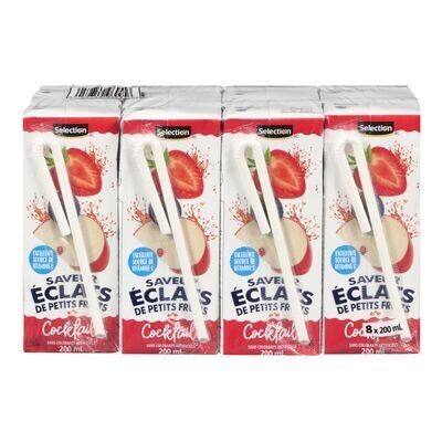 SELECTION Cocktail à saveur d&#39;Éclats de petits fruits 8X200 ML
