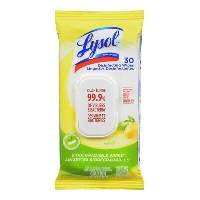 LYSOL Lingettes désinfectantes au parfum d&#39;agrumes 30 UN
