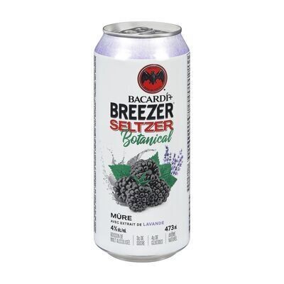 BACARDI+ Boisson alcoolisée à saveur de mûre, Breezer 473 ML