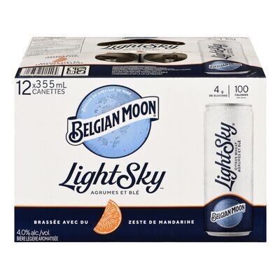 BELGIAN MOON Bière légère à saveur de zeste de mandarine, Light Sky 12X355 ML - CANETTES