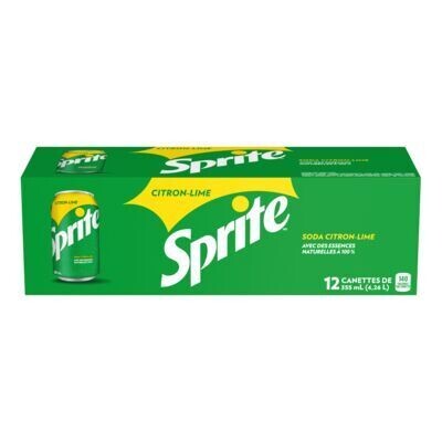 SPRITE Boisson gazeuse à saveur de citron-lime 12X355 ML