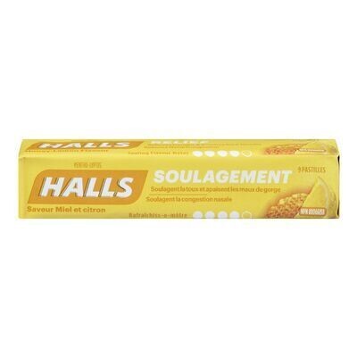 HALLS Pastille contre la toux à saveur miel-citron 9 PASTILLES