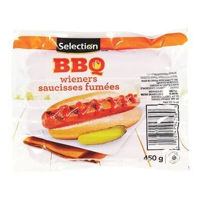 SELECTION Saucisses fumées BBQ 450 G