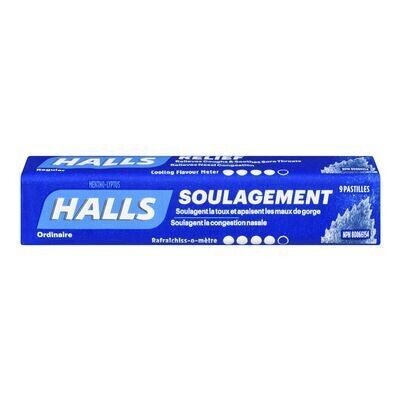 HALLS Pastilles pour la gorge ordinaires, Mentho-Lyptus 9 PASTILLES