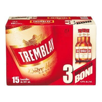 TREMBLAY Bière blonde de type Lager 15X341 ML 4.9%ALC