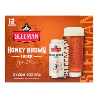 SLEEMAN Bière Honey Brown de type Lager, Honey Brown 12X355 ML