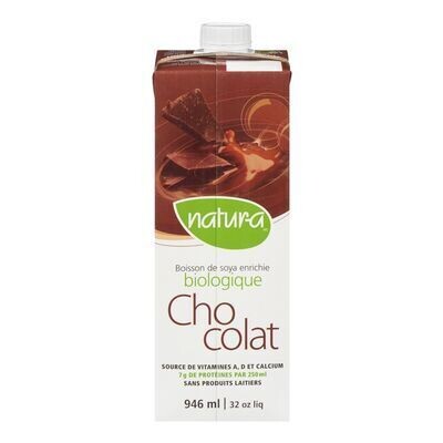 NATUR-A Boisson de soya biologique enrichie à la saveur de chocolat 946 ML