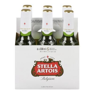 STELLA ARTOIS Bière belge blonde de type Lager 6X330 ML - BOUTEILLES 5.0%ALC