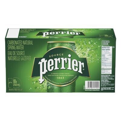 PERRIER Eau de source naturelle gazéifiée 8X250 ML