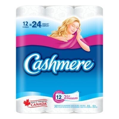 CASHMERE PAPIER hygiénique double épaisseur 12X242 FEUILLES