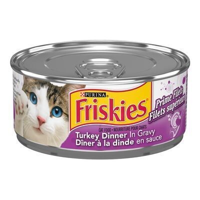 PURINA Dîner de filets supérieurs à la dinde en sauce pour chats, Friskies 156 G