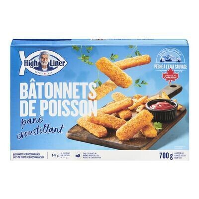 HIGH LINER Bâtonnets de poisson panés surgelés en format familial 700 G