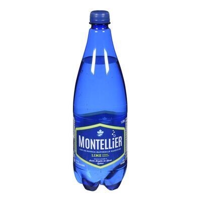 MONTELLIER Eau de source naturelle gazéifiée à la lime 1 L