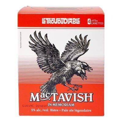 LE TROU DU DIABLE Bière de type Ale MacTavish, MacTavish In Memoriam 4X473 ML - CANETTES 5.0%ALC