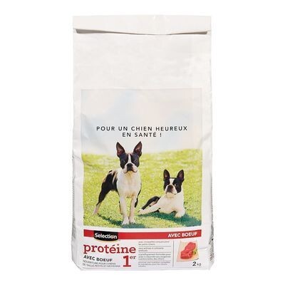 SELECTION Nourriture sèche pour chien au bœuf, Protéine 1 1.8 KG