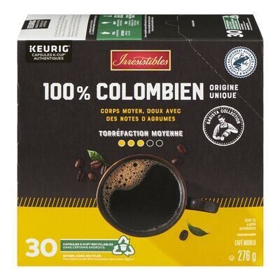 IRRESISTIBLES Dosettes K-Cup® de café Mélange colombien 30 UN