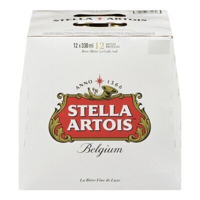STELLA ARTOIS Bière belge blonde de type Lager 12X330 ML - BOUTEILLES 5.0%ALC