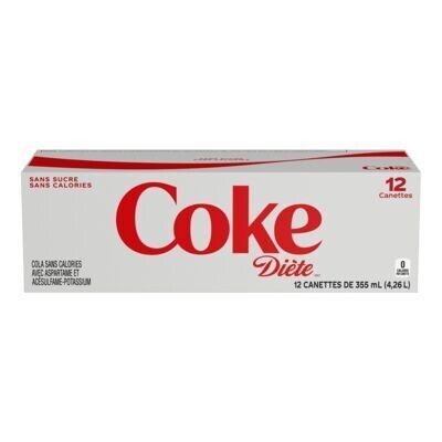 COKE DIÈTE Boisson gazeuse diète 12X355 ML