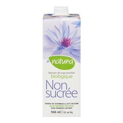 NATUR-A Boisson de soya biologique fortifiée non sucrée 946 ML