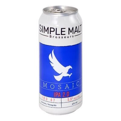 SIMPLE MALT BRASSEURS Bière Mosaic de type India Pale Ale 473 ML - CANETTE 5.9%ALC