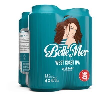 ARCHIBALD Bière Belle Mer de type West Coast India Pale Ale 4X473 ML - CANETTES 6.8%ALC