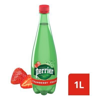 PERRIER Eau de source naturelle gazéifiée à saveur de fraise 1 L