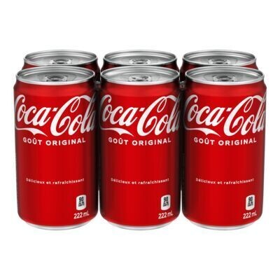 COCA-COLA Boisson gazeuse 6X222 ML
