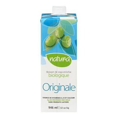NATUR-A Boisson de soya biologique fortifiée à la saveur originale 946 ML