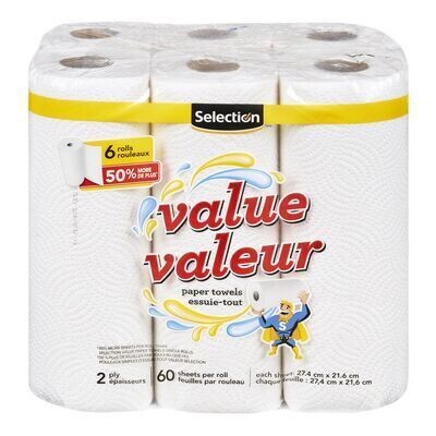 SELECTION ESSUIE-TOUT double épaisseur 6X60 FEUILLES