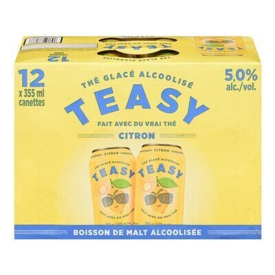 TEASY Boisson de malt alcoolisée au thé glacé à saveur de citron 12X355 ML