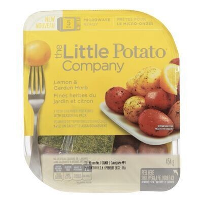 THE LITTLE POTATO COMPANY Pommes de terre grelots fraîches à saveur de citron et herbe, Prêtes au Micro-Ondes 454 G