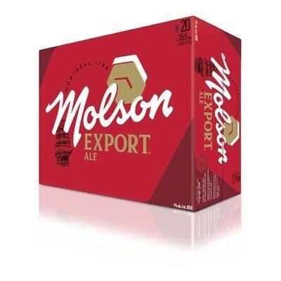 MOLSON Bière blonde de type Ale, Export 20X355 ML - CANETTES