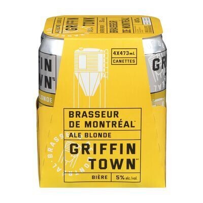 BRASSEUR DE MONTRÉAL Bière blonde Griffintown™ de type Ale, Griffintown 4X473 ML - CANETTES 5.0%ALC