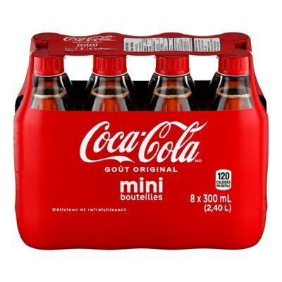 COCA-COLA Boisson gazeuse 8X300 ML - MINI BOUTEILLES