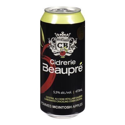 BEAUPRÉ Cidre pétillant gazéifié 473 ML 5.5%ALC