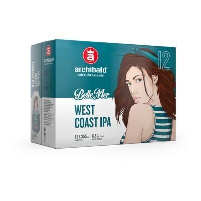 ARCHIBALD Bière Belle Mer de type West Coast IPA 12X355 ML - CANETTES 6.8%ALC