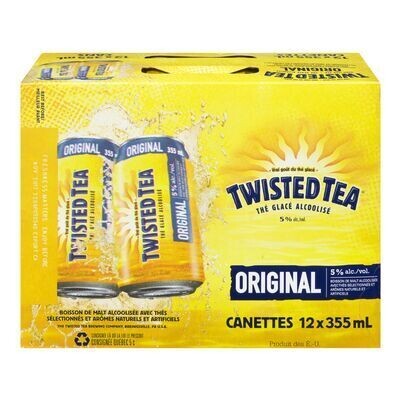 TWISTED TEA Boisson alcoolisée de malt au thé glacé original 12X355 ML - CANETTES